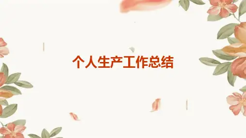 个人生产工作总结PPT