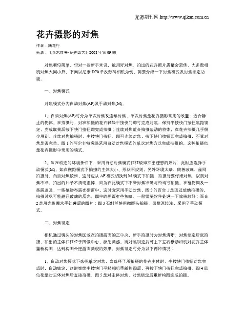 花卉摄影的对焦