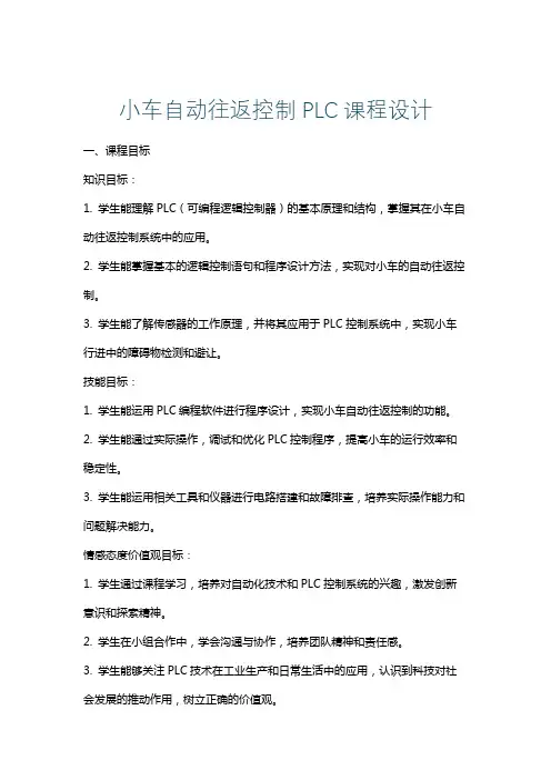 小车自动往返控制PLC课程设计