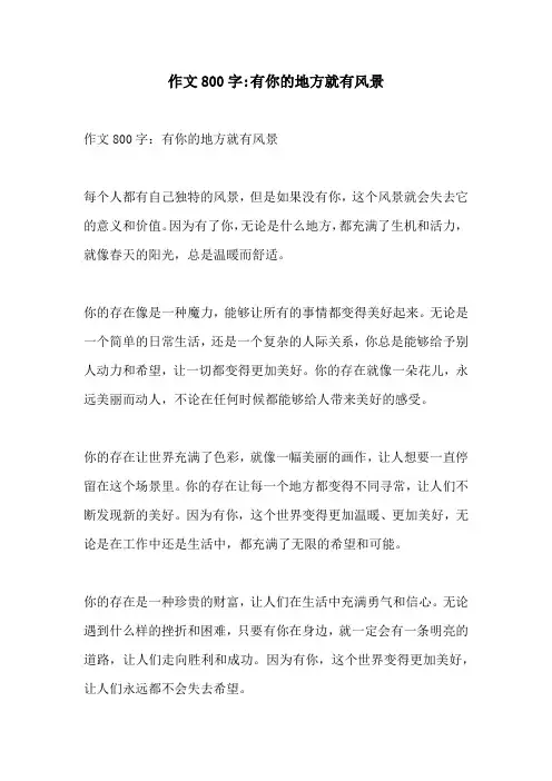 作文800字有你的地方就有风景