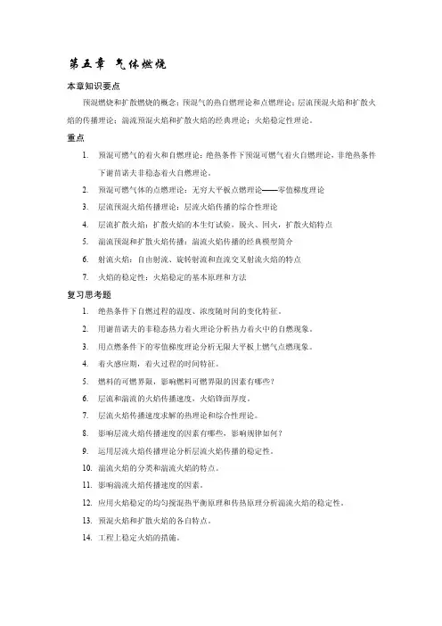 5,6章燃烧学思考题和作业题