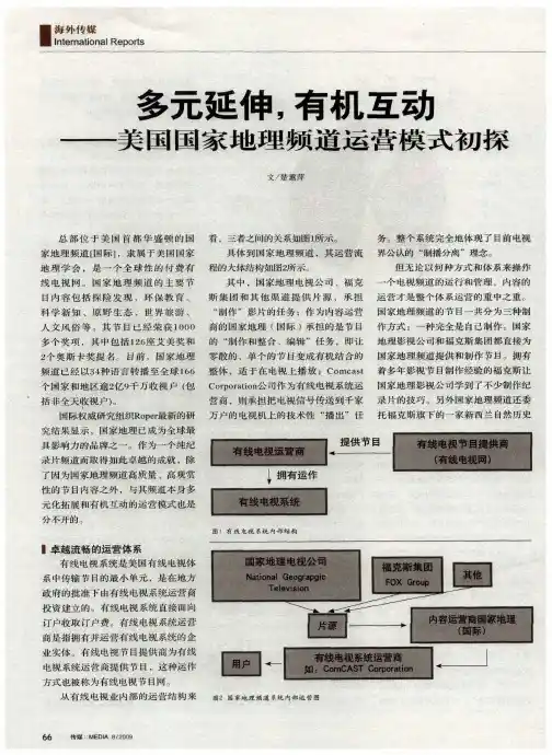多元延伸,有机互动——美国国家地理频道运营模式初探