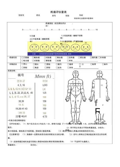 (完整版)疼痛评估量表