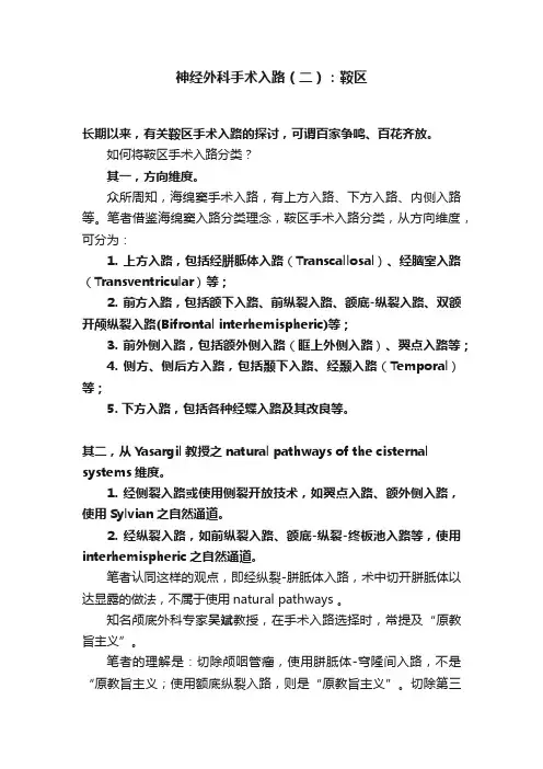 神经外科手术入路（二）：鞍区