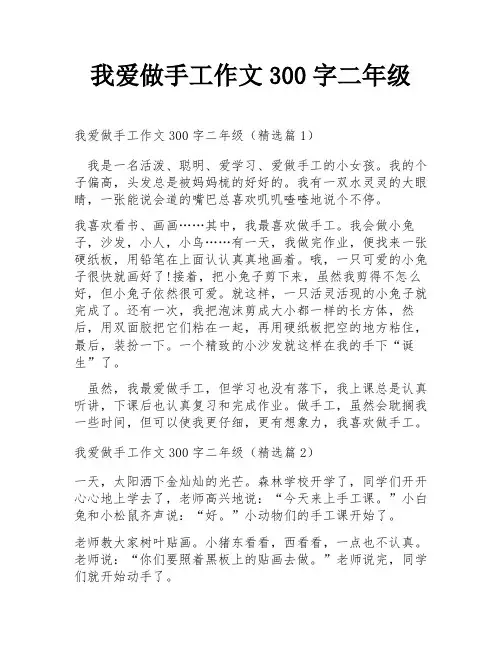 我爱做手工作文300字二年级