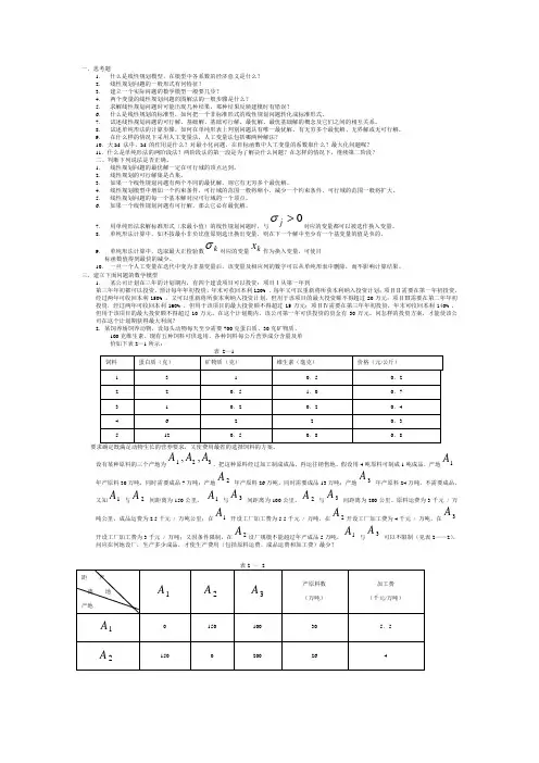 《运筹学》_习题_线性规划部分练习题及_答案
