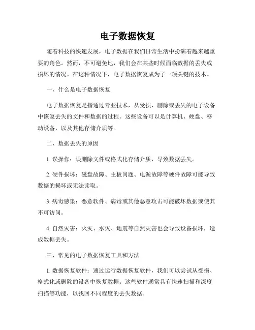电子数据恢复