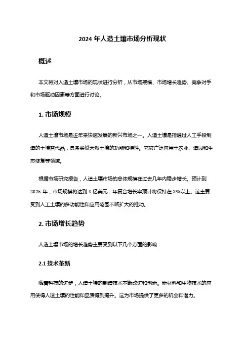2024年人造土壤市场分析现状