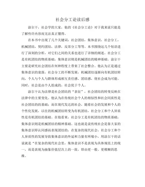 社会分工论读后感