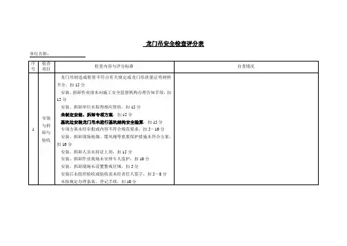 龙门吊专项检查表