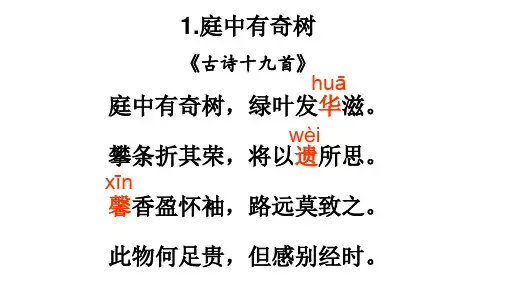 课外古诗词诵读庭中有奇树龟虽寿赠从弟ppt课件.pptx