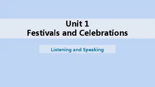 04《Festivals And Celebrations》  PPT教学课件