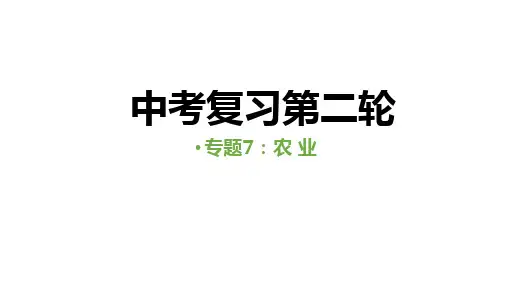中考人教版地理二轮复习优质课件--专题07 农业