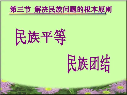 第三节--民族平等、民族团结是解决民族问题的根本原则ppt课件