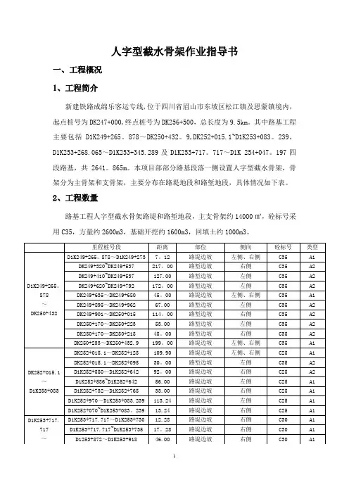 人字型截水骨架护坡施工方案(完成)
