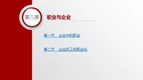 《职业道德与职业指导》课件——第三课  职业与企业