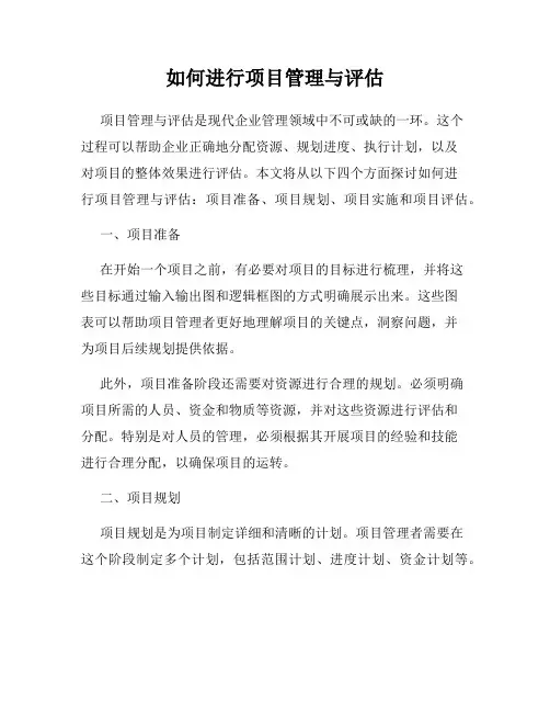 如何进行项目管理与评估
