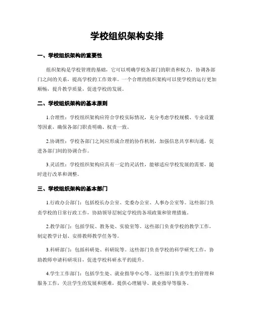 学校组织架构安排