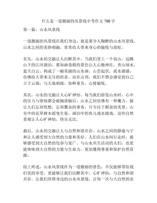 什么是一道靓丽的风景线中考作文700字