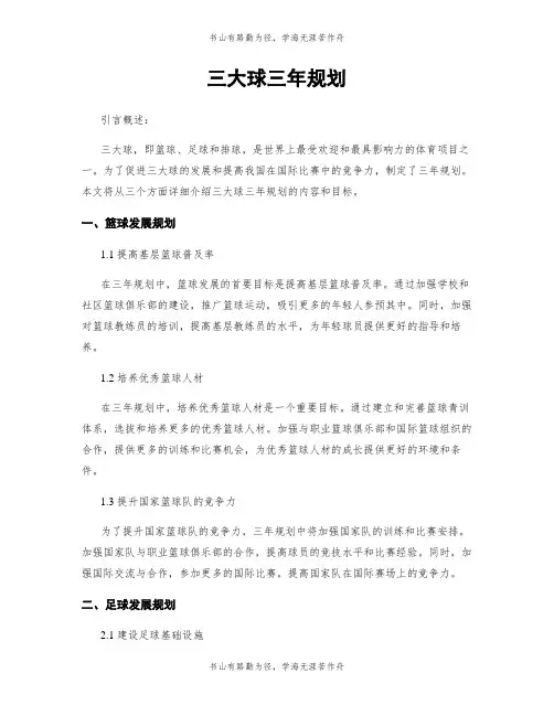 三大球三年规划