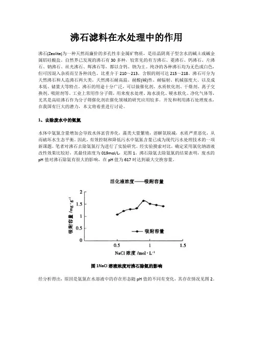沸石滤料在水处理中的作用