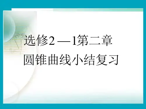 【高中数学教学课件】人教A版高中数学选修2-1：第二章 圆锥曲线小结复习    课件