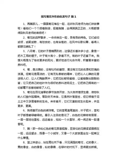 描写菊花外形的优美句子