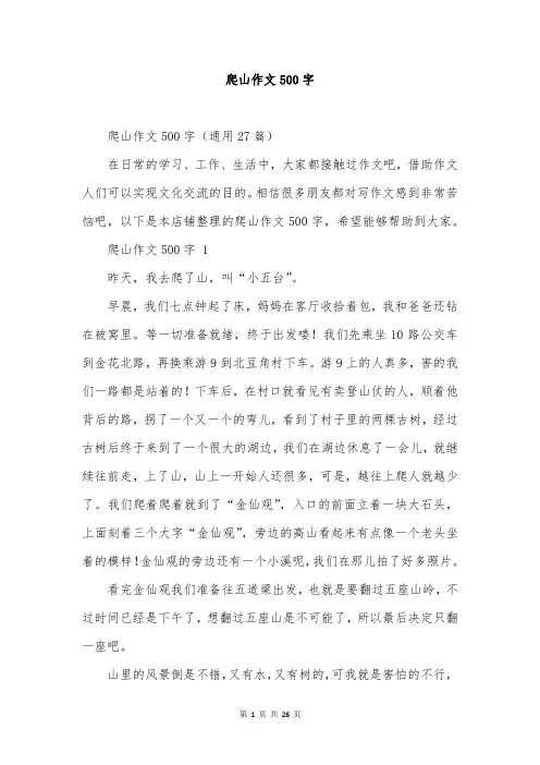 爬山作文500字