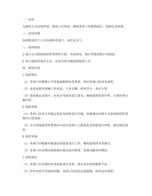 公司系统流程管理制度