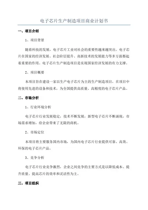 电子芯片生产制造项目商业计划书