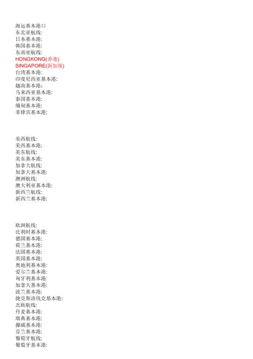 海运基本港口