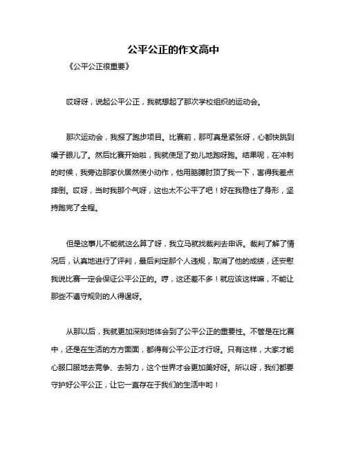 公平公正的作文高中