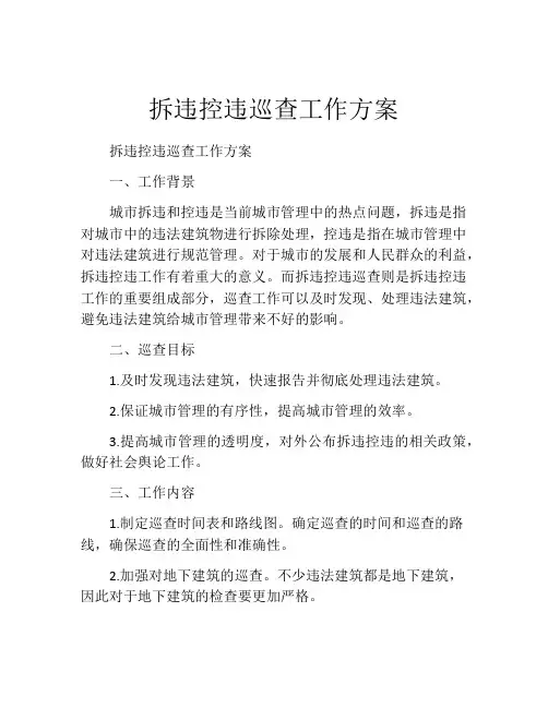 拆违控违巡查工作方案