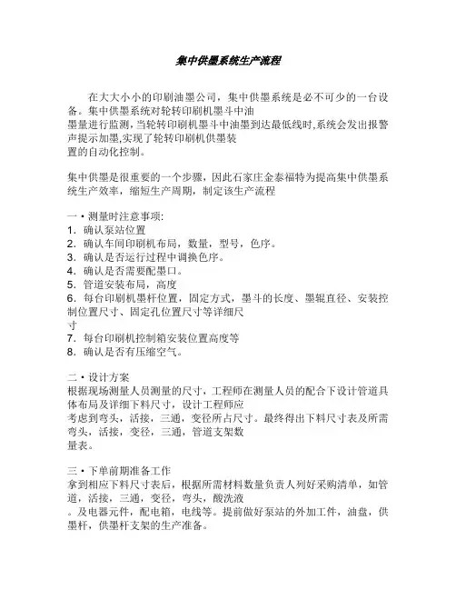 集中供墨系统生产流程
