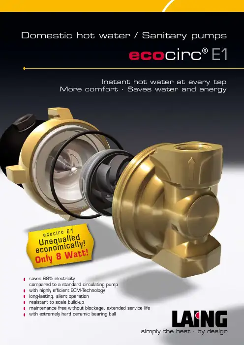 ecocirc E1 热水循环泵说明书