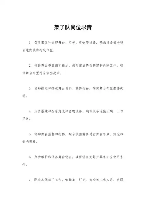 架子队岗位职责