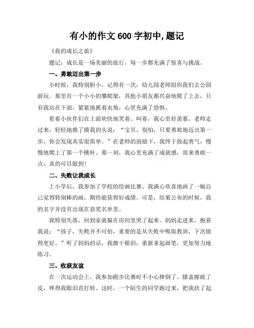 有小标题的作文600字初中,题记
