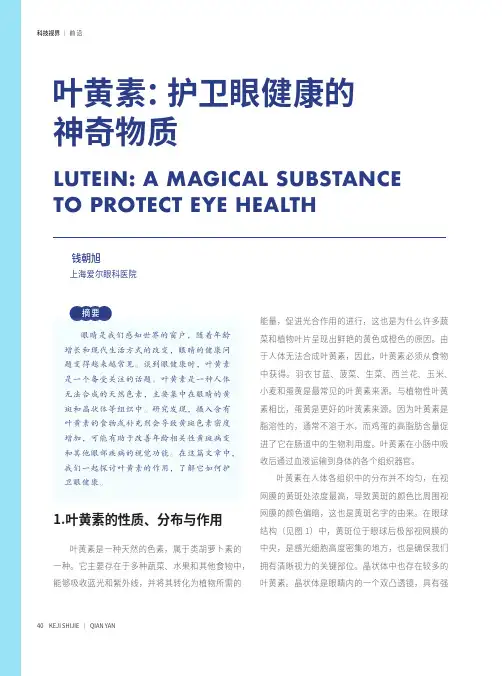 叶黄素：护卫眼健康的神奇物质