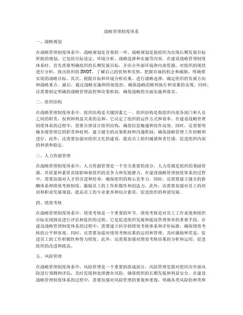 战略管理制度体系