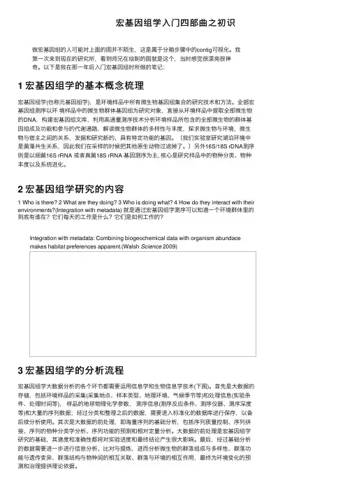 宏基因组学入门四部曲之初识