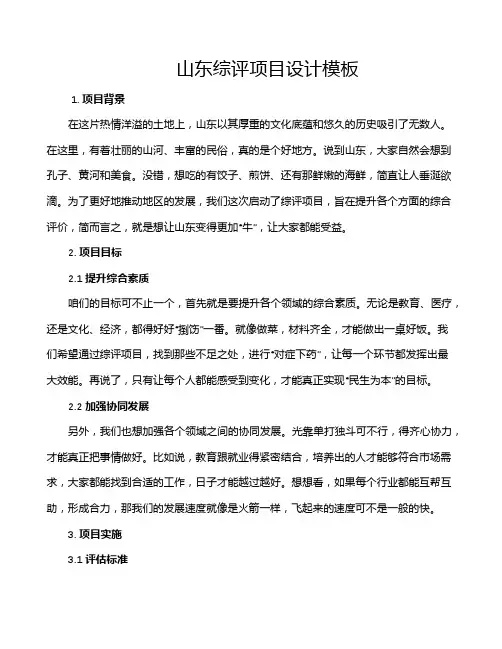 山东综评项目设计模板