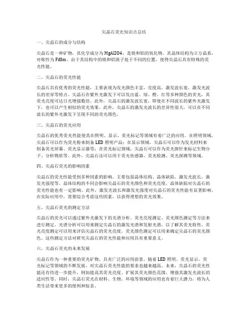 尖晶石荧光知识点总结