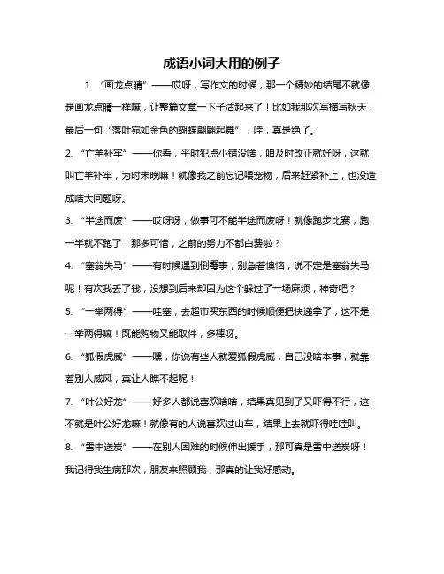 成语小词大用的例子