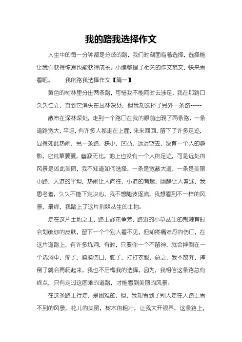 我的路我选择作文