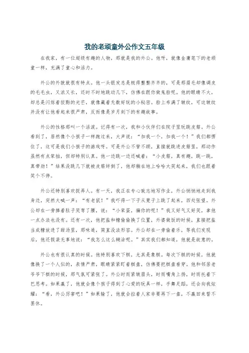 我的老顽童外公作文五年级