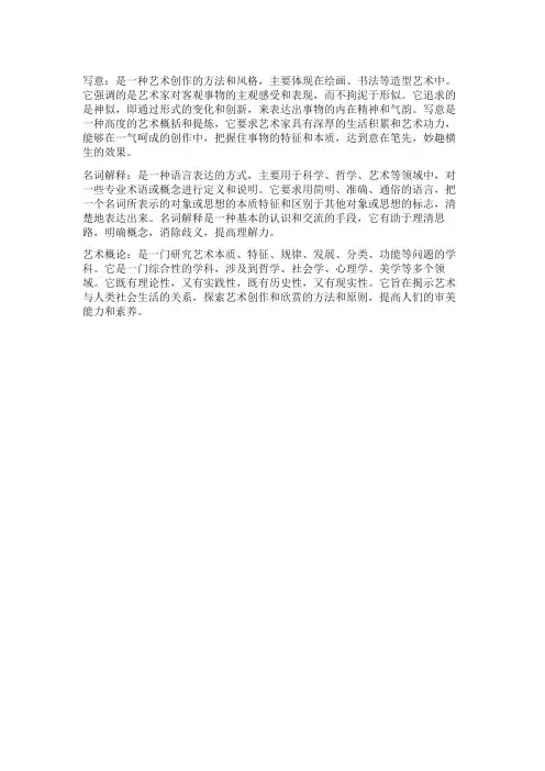 写意名词解释艺术概论