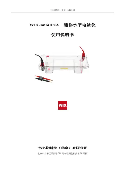 韦克斯科技（北京）有限公司 WIX-miniDNA 迷你水平电泳仪 使用说明书