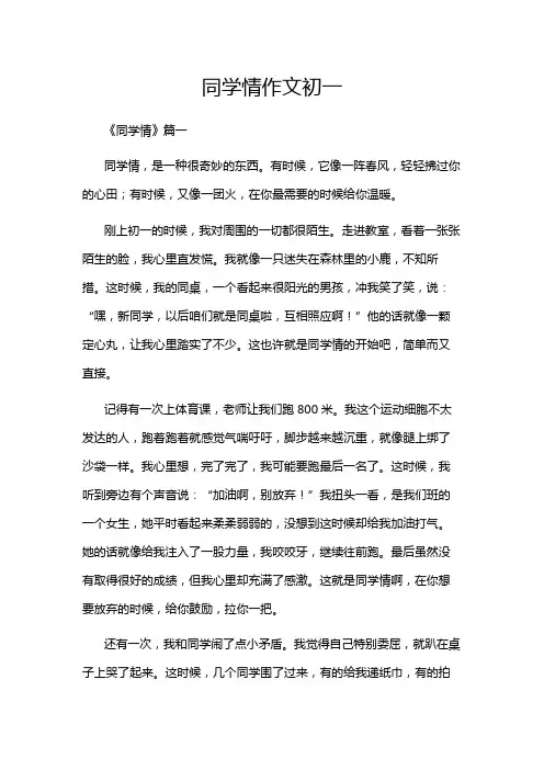 同学情作文初一