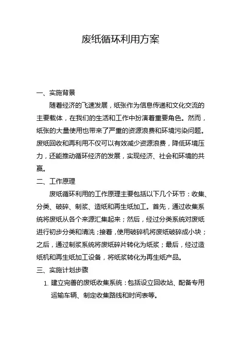 废纸循环利用方案(一)