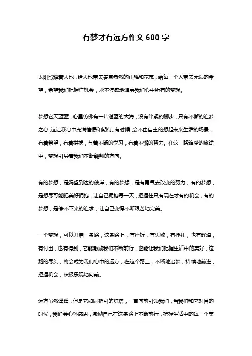 有梦才有远方作文600字